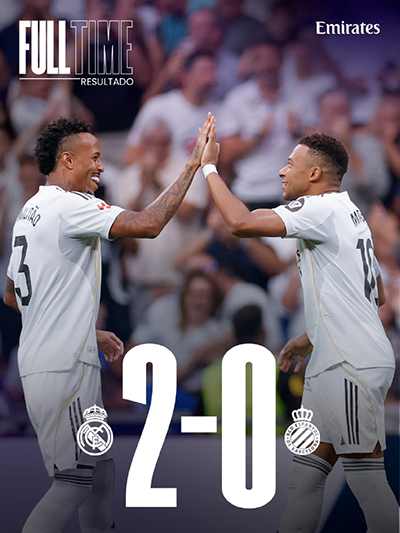 西甲：皇马2-0西班牙人 米利唐姆巴佩连轰世界波