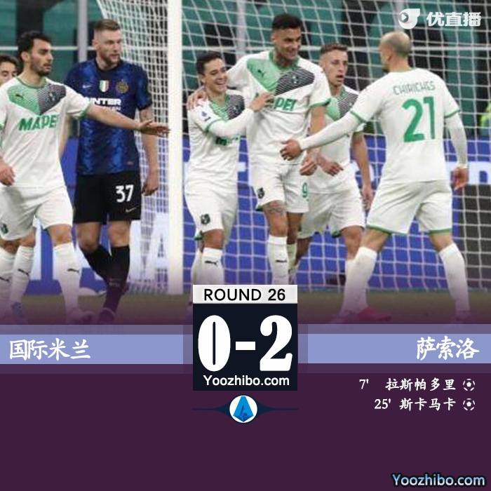 国米0-2萨索洛 拉斯帕多里斯卡马卡破门哲科失单刀