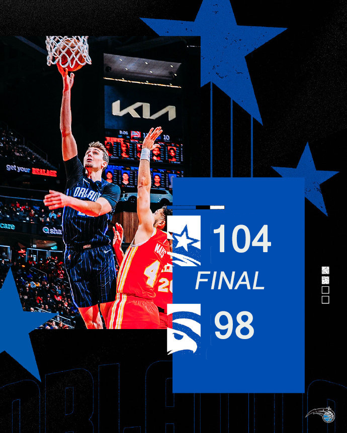 魔术104-95轻取老鹰 小瓦格纳25分 雷迪什36分