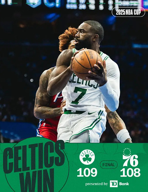 NBA杯-绿军送76人赛季首败,布朗32分,马克西26+14