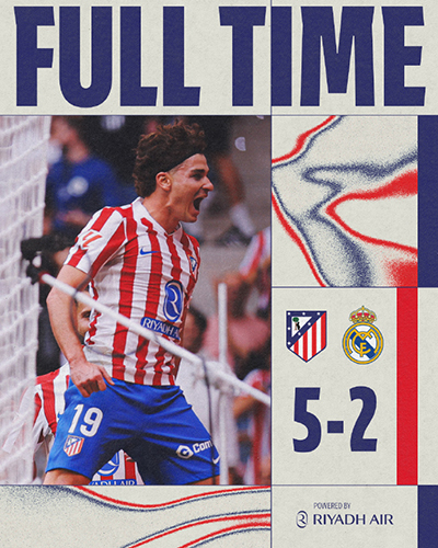 马德里德比惨案!马竞5-2痛击皇马 小蜘蛛双响+格子传射 姆巴佩难救主